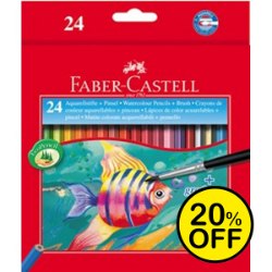 Faber Castell Water-Soluble Colouring Pencils 24 box