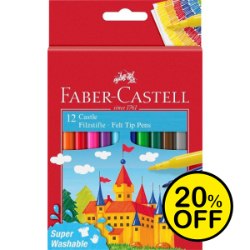 Faber Castell Redline Fibre Tip Pens Box 12