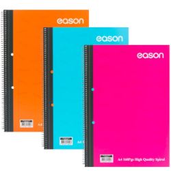 Eason A4 160Pg Spiral Notebook Assort (Pink/Purple/SkyBlue) (pack of 3)