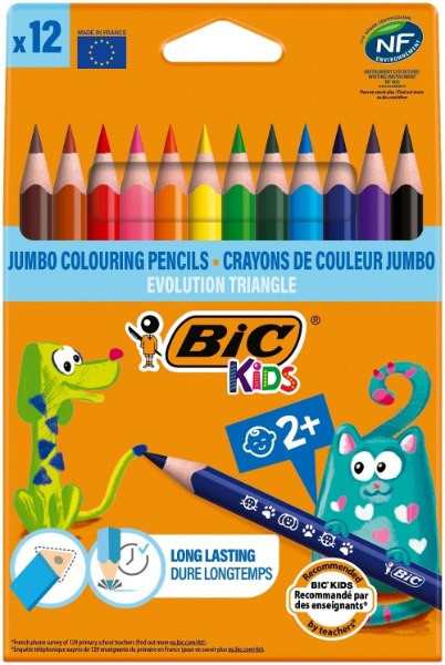 BIC Kids 12 Triangular Colouring Pencils Evolution