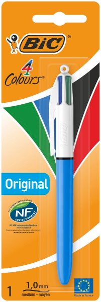 BIC 4 COLOUR BALLPEN BLISTER CARDED