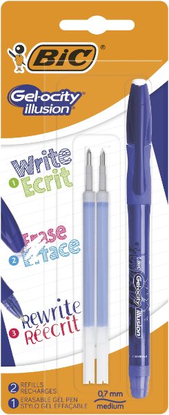 BIC Gelocity Illusion Blue + 2 refills