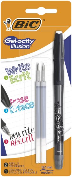 BIC Gelocity Illusion Black + 2 refills