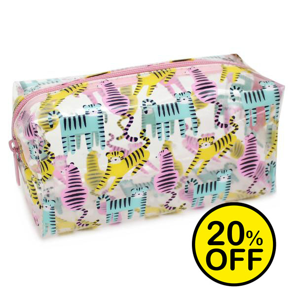 Colourful Tigers Clear Pencil Case 2024