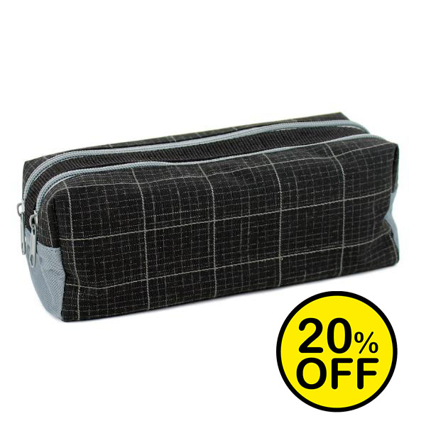 Canvas Check BlackPencil Case 2024