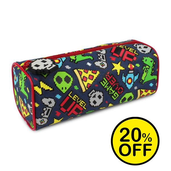 Gamer Pixels Blue Pencil Case 2024