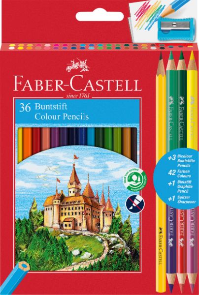 Faber Castell Eco Colour Pencils Box 36 With 3 Bi-Color Penc