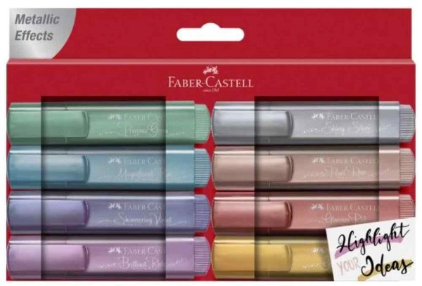 Faber Castell Highlighter 46 Metallic Colours Wallet of 8