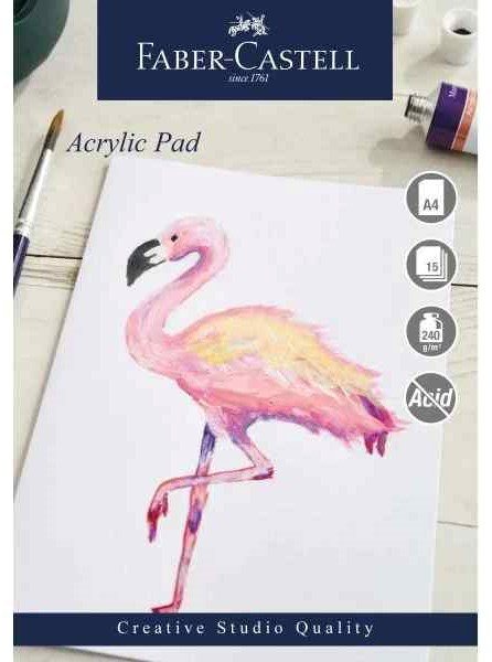 Faber Castell Acrylic Pad A4 15 Sheets 240Grm Gummed