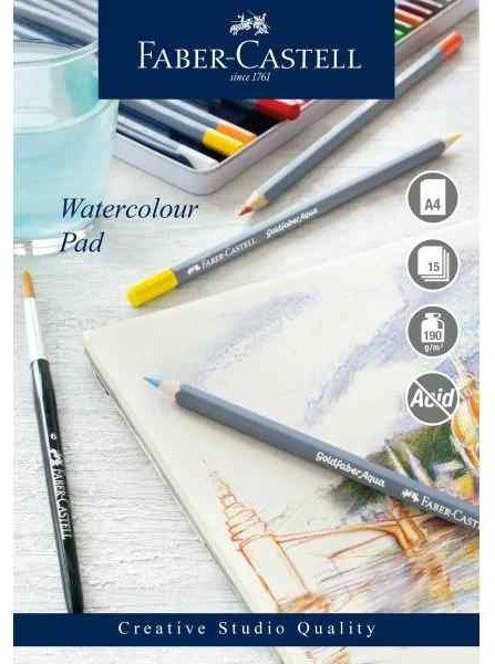 Faber Castell Watercolour A4 Spiral Pad 190Gms 15 Sheets