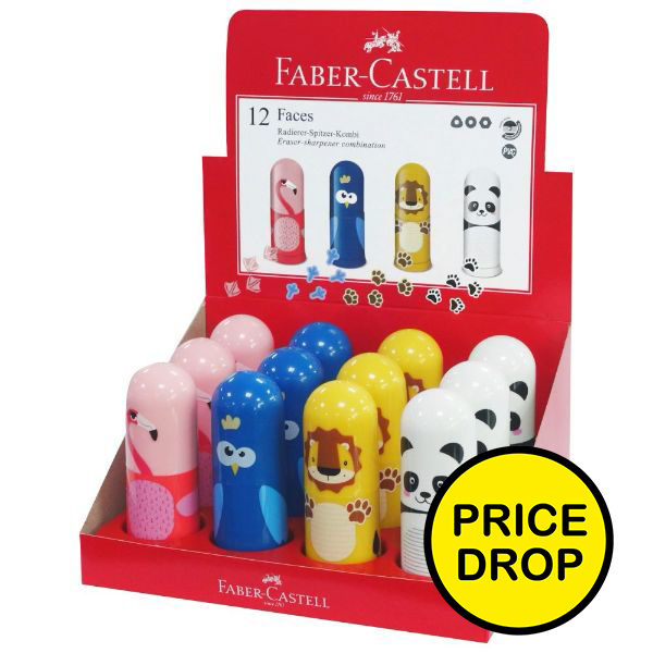 Faber Castell Faces Eraser/Sharpener (Assorted Colours)