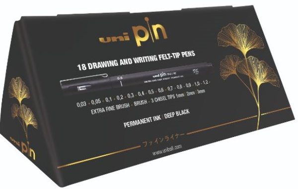 UniPin Felt Tip Pens 18 Piece Triangular Pack