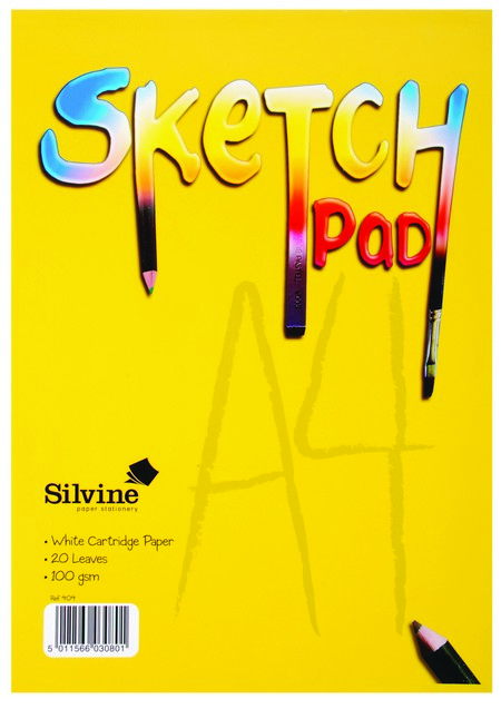 Silvine Sketch Pads A4 100Gms 20Sht