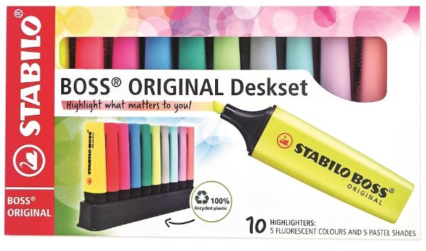 Stabilo Boss Original - Deskset Of 10 Highlighters