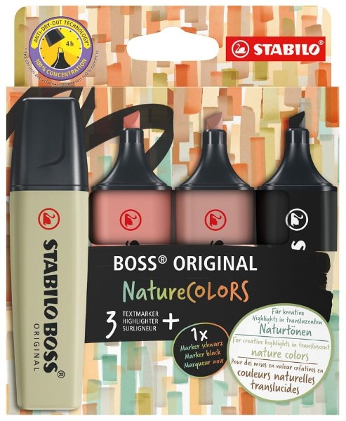 Stabilo Boss Original Naturecolors Warm - 4PK Highlighters