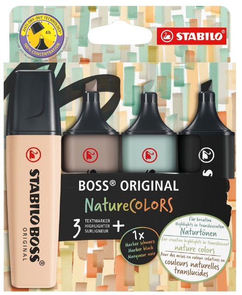 Stabilo Boss Original Naturecolors Cool - 4PK Highlighters