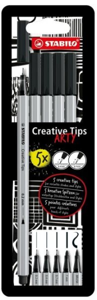 STABILO Creative Tips ARTY - wallet of 5 - black