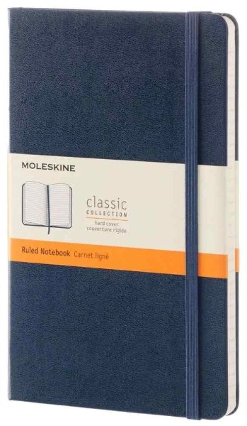 Moleskine Notebook Large Ruled Sapphire Blue Hard Cover