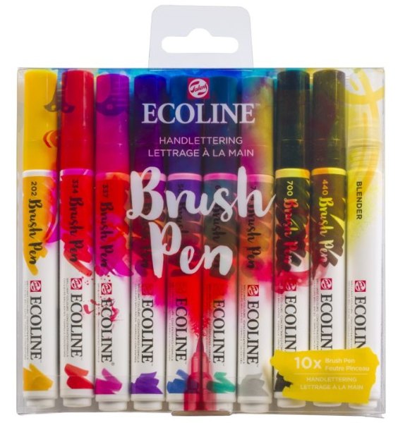 Ecoline Brush Pen set Hand Lettering | 10 colours