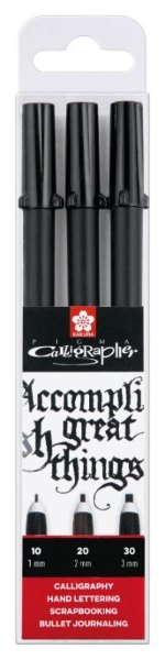 Sakura Pigma Calligrapher Pens set | 3 sizes  black