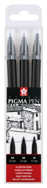 Sakura Pigma Pen set | 3 sizes  black