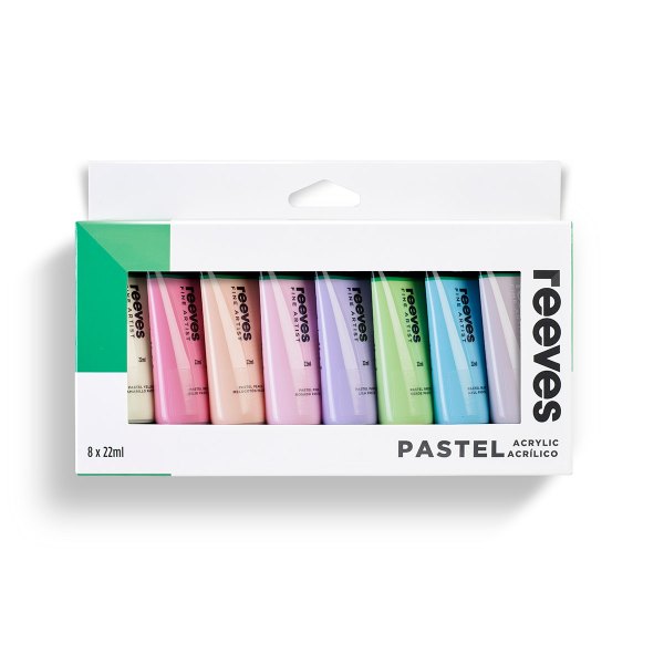 Reeves 8 x 22ml Acrylic set Pastel Colours