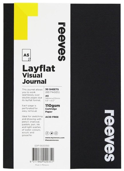 RVS Layflat Journal Black A5 110GSM