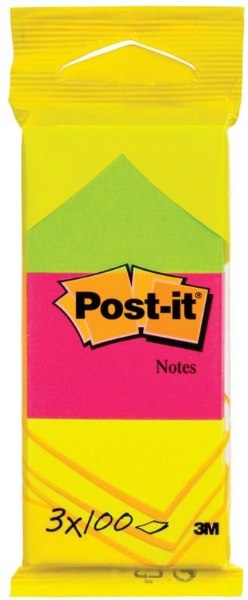 Post-it Notes 6812 Neon Range3 pads 38 x 51mm 100 sheets