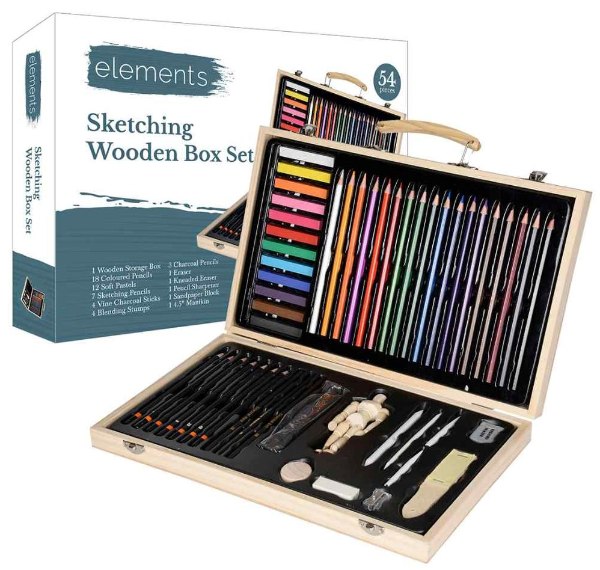 Elements Wooden Sketching Art Box Set