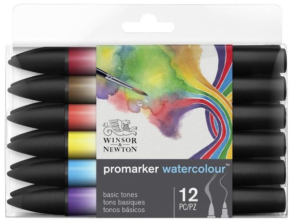 W&N Watercolour Marker Pk12 Basic Tones