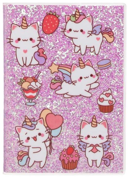 WHS ED A5 CAT GLITTERY SLIPCASE NTBK