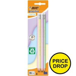 BIC Evolution Pastel Pencil w Eraser BL5