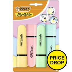 BIC Flat Highlighter Pastel BL4