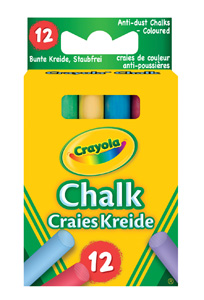 Crayola Anti Dust Asstd Coloured Chalk 12Pc