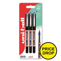 Uniball Pens 150-10 3pc (1.0mm nib) Blister Blue