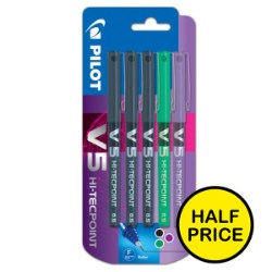 Pilot V5 5PK Assorted Rollerball Pens