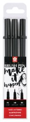 Sakura Pigma Brush Pen set | 3 sizes  black