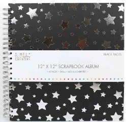 Scrapbook Album 12x12 - Black + Stars